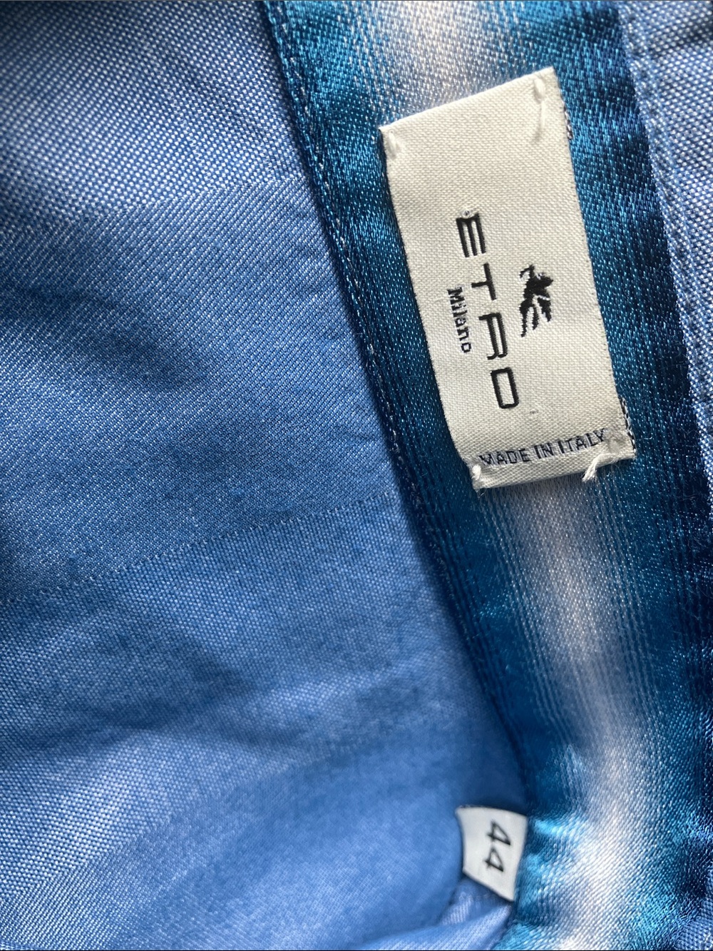 Etro Striped Cotton Shirt Light Blue Size IT 44/ US 8 - Picture 7 of 9